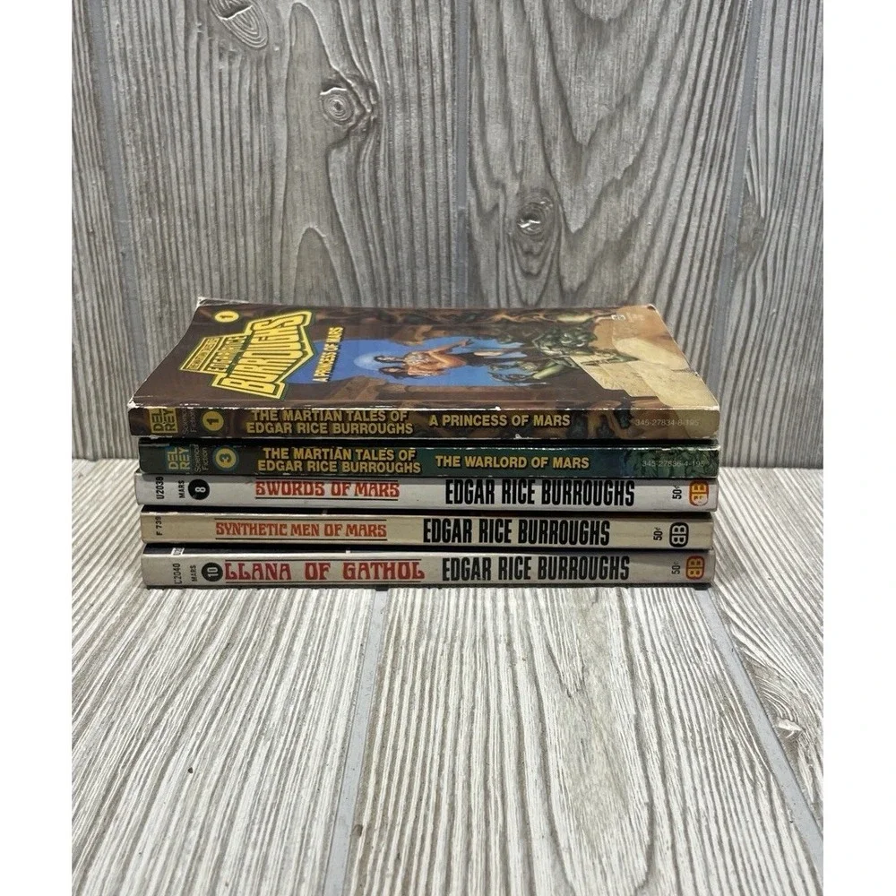 Lot of 5 Paperbacks JOHN CARTER MARS Edgar Rice Burroughs Martian Tales